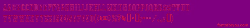 IntramuralOutlineJl Font – Red Fonts on Purple Background