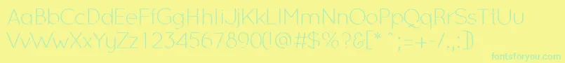 OcieLight Font – Green Fonts on Yellow Background