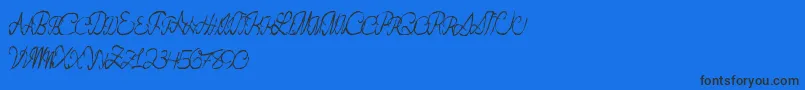 Flashdance Font – Black Fonts on Blue Background