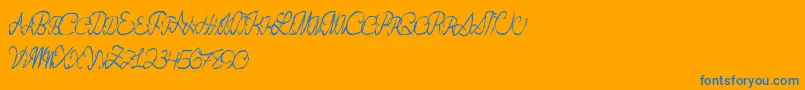 Flashdance Font – Blue Fonts on Orange Background