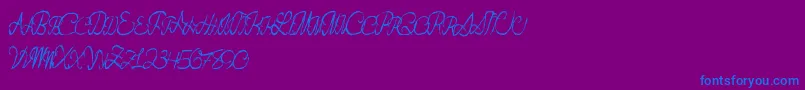 Flashdance-Schriftart – Blaue Schriften auf violettem Hintergrund