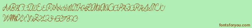 Flashdance Font – Brown Fonts on Green Background