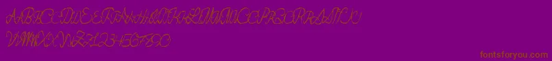 Flashdance Font – Brown Fonts on Purple Background