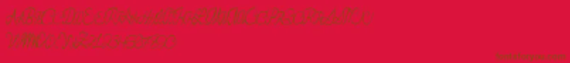 Flashdance Font – Brown Fonts on Red Background