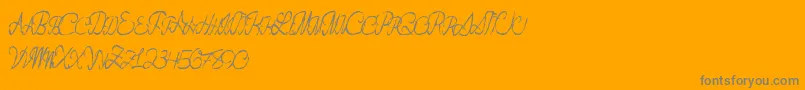 Flashdance-Schriftart – Graue Schriften auf orangefarbenem Hintergrund