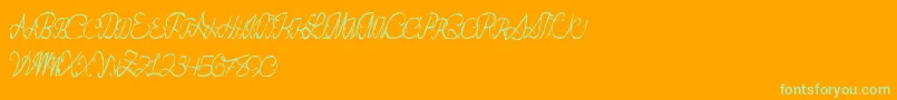 Flashdance Font – Green Fonts on Orange Background