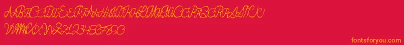 Flashdance Font – Orange Fonts on Red Background