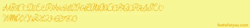 Flashdance Font – Orange Fonts on Yellow Background