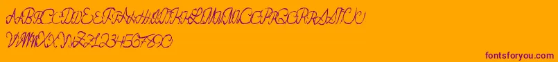 Flashdance Font – Purple Fonts on Orange Background