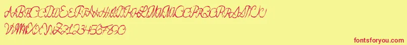 Flashdance Font – Red Fonts on Yellow Background