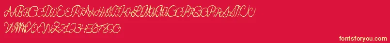 Flashdance Font – Yellow Fonts on Red Background