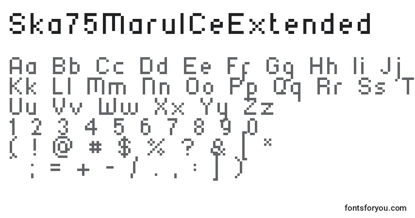A fonte Ska75MarulCeExtended – alfabeto, números, caracteres especiais