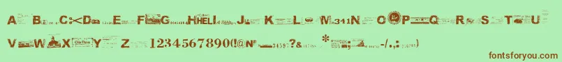 Ticksu Font – Brown Fonts on Green Background