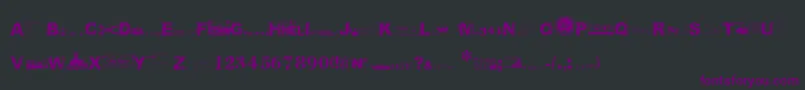 Czcionka Ticksu – fioletowe czcionki na czarnym tle