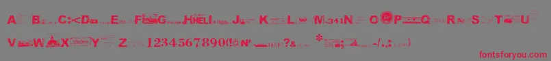 Ticksu-Schriftart – Rote Schriften auf grauem Hintergrund