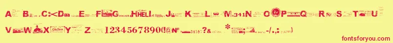 Ticksu Font – Red Fonts on Yellow Background