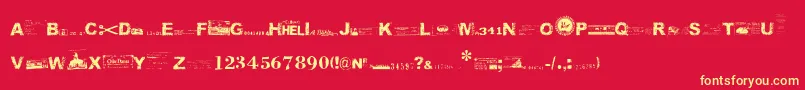 Ticksu Font – Yellow Fonts on Red Background