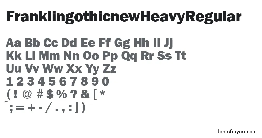 Schriftart FranklingothicnewHeavyRegular – Alphabet, Zahlen, spezielle Symbole