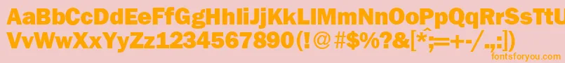 FranklingothicnewHeavyRegular Font – Orange Fonts on Pink Background