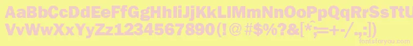 FranklingothicnewHeavyRegular Font – Pink Fonts on Yellow Background