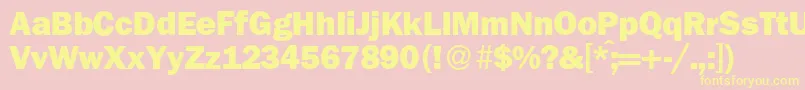 FranklingothicnewHeavyRegular Font – Yellow Fonts on Pink Background