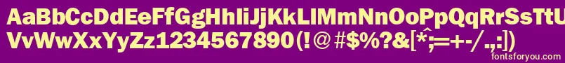 FranklingothicnewHeavyRegular Font – Yellow Fonts on Purple Background