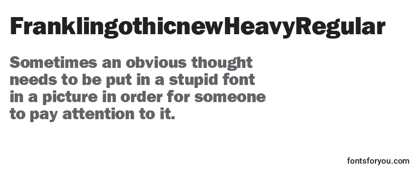 Review of the FranklingothicnewHeavyRegular Font