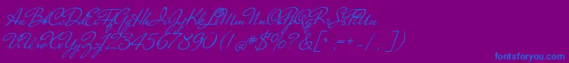 NicolettaScript Font – Blue Fonts on Purple Background