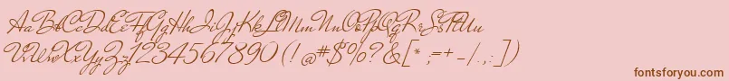 NicolettaScript-Schriftart – Braune Schriften auf rosa Hintergrund