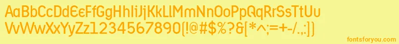 Ariergardbookc Font – Orange Fonts on Yellow Background