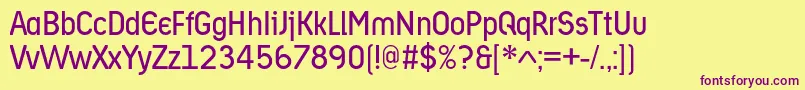 Ariergardbookc Font – Purple Fonts on Yellow Background