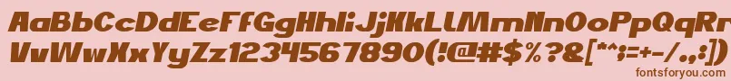 Fonte JustDoGoodItalic – fontes marrons em um fundo rosa