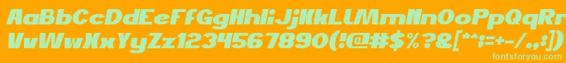 JustDoGoodItalic-Schriftart – Grüne Schriften auf orangefarbenem Hintergrund