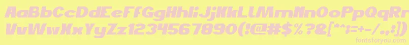 JustDoGoodItalic Font – Pink Fonts on Yellow Background