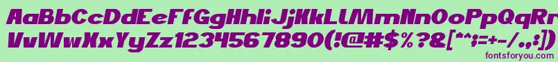 JustDoGoodItalic Font – Purple Fonts on Green Background