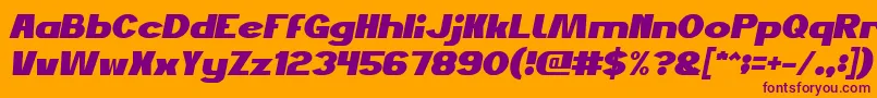 JustDoGoodItalic Font – Purple Fonts on Orange Background