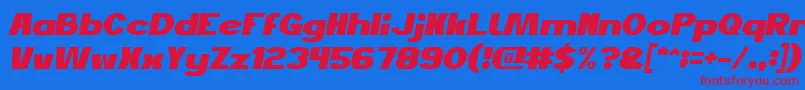 JustDoGoodItalic Font – Red Fonts on Blue Background