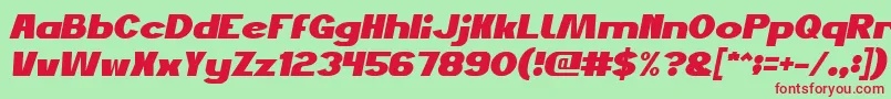 JustDoGoodItalic Font – Red Fonts on Green Background