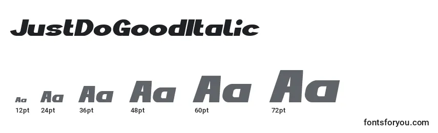JustDoGoodItalic Font Sizes
