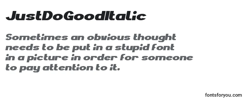JustDoGoodItalic Font
