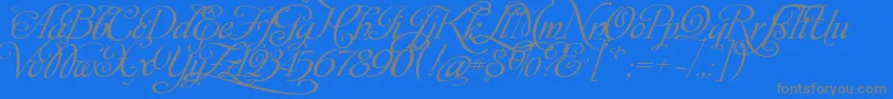 MonplesirScript-Schriftart – Graue Schriften auf blauem Hintergrund