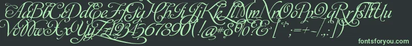 MonplesirScript Font – Green Fonts on Black Background