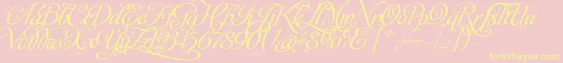 MonplesirScript Font – Yellow Fonts on Pink Background