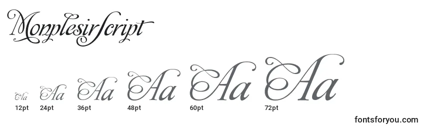 MonplesirScript Font Sizes