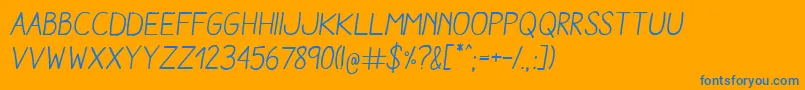 Шрифт AracneRegularItalic – синие шрифты на оранжевом фоне