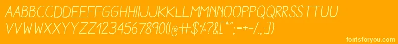 AracneRegularItalic Font – Yellow Fonts on Orange Background