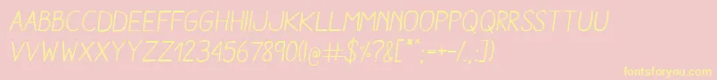 AracneRegularItalic Font – Yellow Fonts on Pink Background