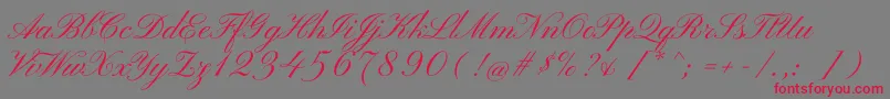 PinyonscriptRegular Font – Red Fonts on Gray Background