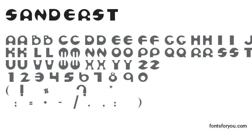 A fonte Sanderst – alfabeto, números, caracteres especiais