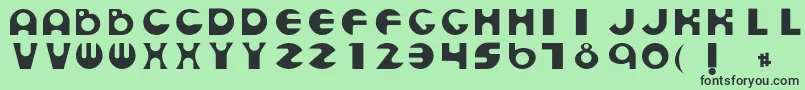 フォントSanderst – 緑の背景に黒い文字